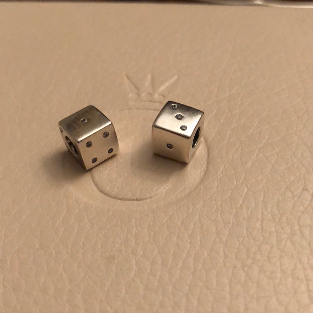 Authentic Pandora Lucky Dice Charms, Clear CZ